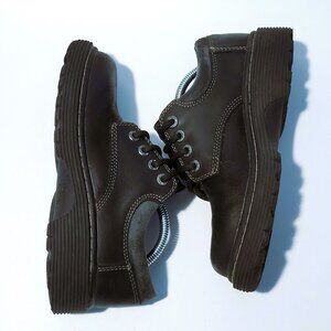 Skechers Y2K Women's Size 6 Oxford Shoes Chunky Grunge Black Leather Lug Sole